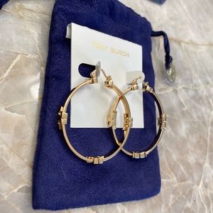 Tory Burch gold hoop earrings
